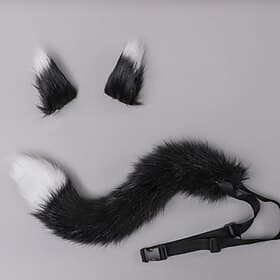 biegbare Haarspangen für Karneval, Tanzparty, Cosplay, Kunstpelz, Fuchsschwanz und Clip-Ohren-Set für Karnevalsparty-Kostümzubehör