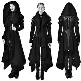 Vintage Punk Gothic Mittelalterlich Maxi Mantel Pestdoktor Übergrössen Asymmetrischer Saum Kostüm Damen Halloween Karneval Maskerade Leistung Party Erwachsene