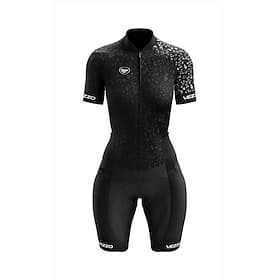 Women's Triathlon Tri Suit Short Sleeve Mountain Bike MTB Road Bike Cycling Black Bike Clothing Suit Breathable Quick Dry Sweat wicking Polyester Sports Clothi