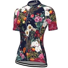 Women's Cycling Jersey Patterned Floral Botanical Flower Short Sleeve Bike Jersey with 3 Rear Pockets Mountain Bike MTB Road Bike Cycling Fast Dry Quick Dry So