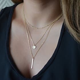 collar de mujer collares de geometría callejera chic y moderna / collar de 3 capas / uso diario / primavera / verano / otoño / invierno