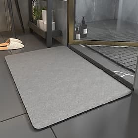 Tapis de bain absorbant antidérapant, caoutchouc diatomé antidérapant, tapis de salle de bain fin super absorbant à séchage rapide, lavable sous la porte, tapi
