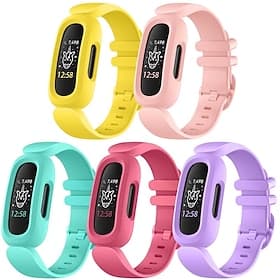 5 Pças. Pulseira de Smartwatch Compatível com Fitbit Ace 3 Silicone macio Relógio inteligente Alça Impermeável Ajustável Respirável Pulseira Esportiva Substitu