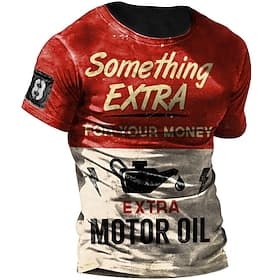 Herren Grafik Buchstabe T Shirt Verwaschenes T-Shirt Kurzarm T-Shirt 3D-Druck Rundhalsausschnitt Hemd Mode Basic Klassisch Lässig Täglich Straße Gelb Rote Grün