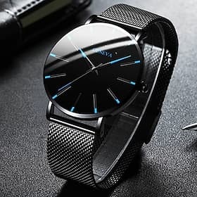 Quartz Watch Gift for men Minimalist Ultra Thin Stainless Steel Watch Stylish Men's Watch Business Casual Quartz Watch