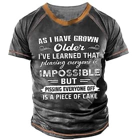 Mannen's Grappige Grafische T-Shirt - Iedereen Beledigen Is Een Fluitje Van Een Cent Sarcastische Korte Mouwen Levensstijl T-Shirt