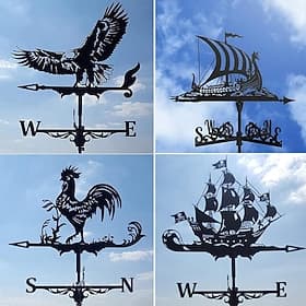 Metall-Wetterfahne Hahn dekoriert Wetterfahne Eisenhahn Ornament für Dachhütte, die die Windrichtung Hofdekoration anzeigt
