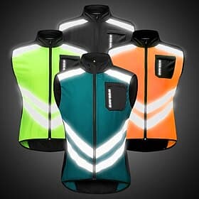 Homme Gilet de cyclisme Couleur Unie Sans manches Cyclisme Gilet / Veste Coupe-vent Maillot avec 3 poches arrière VTT Vélo tout terrain Cyclisme sur route Coup