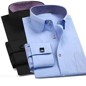 Homme Chemise habillée Chemise sans repassage Chemise à poignets mousquetaires Chemise à Col Chemise Boutonnée Courbe Mariage Travail Noir Blanche Rose Claire