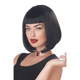 Perruque cosplay de film pulp des années 90 Mia Wallace perruque noire courte adulte perruques Halloween