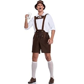 International Beer Festival Oktoberfest Lederhosen Bavarian German Munich Wiesn Men's Traditional Style Cloth Blouse Shorts