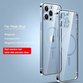 Handy Hülle Handyhüllen Für iPhone 16 15 14 Pro Max Plus 13 12 Pro Max Mit Magsafe Unterstützt kabelloses Laden Stoßfest Metall