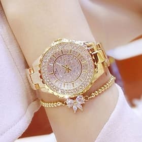 Wrist Watch Quartz Watch Mother's Day Gift for women Full Diamond Crystal Analog Quartz Glitter Fashion Luxury Bling Rhinestone Bracelet Stainless Steel