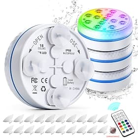 lumières submersibles 13 leds piscine étang lumière rgb avec télécommande sous-marine veilleuse ip68 aimant lumineux lampe pour étang aquarium nouveau 2022