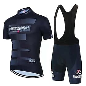 Men's Short Sleeve Cycling Jersey with Bib Shorts Blue Bike 3D Pad Breathable Quick Dry Sports Graphic Clothing Apparel