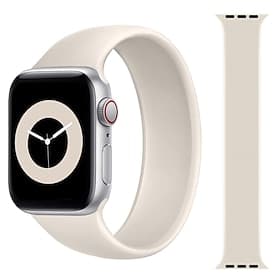 1pc Sport Elastic Silicone Solo Loop Strap for Apple Watch 38mm 40mm 41mm 42mm 44mm 45mm, Replacement Wristband for iWatch Series 7 6 5 4 3 2 1 SE for Men and