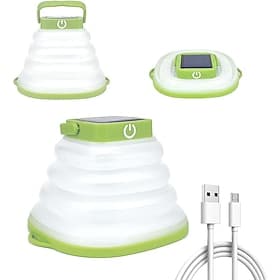 Solarklapp-LED-Licht, tragbares Campinglicht, weiche Gummi-Teleskoplampe, 3 Modi, wasserdichte, wiederaufladbare Campingzeltlaterne