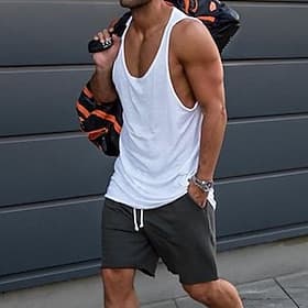 Homme Débardeur Sous-Vêtements T-shirt sans manches Sans manches Col ras du cou Été Couleur Unie Mode Occasionnel Confortable Quotidien Plage Salle de sport Bl