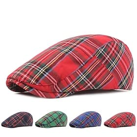 Hombre Gorra Plana Azul Marino Oscuro Azul Piscina Algodón Moda de los años 20 Común Oficina Diario Casual