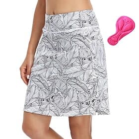 Damen Blatt Fahrradrock Fahhrad Rock Unterteile Mountainbike MTB Straßenradsport Sport 3D-Polster Radfahren Schnelltrocknend Feuchtigkeitsableitend Rosa Himmel