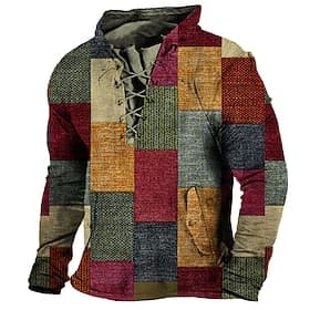 Hombre Unisexo Plaid Tartán Estampados Sudadera Manga Larga Camisa de entrenamiento Con Capucha Design Casual Grande y alto Impresión 3D Deporte Diario Deporte