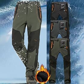 heren fleece gevoerde broek waterdichte wandelbroek broek softshell broek winter buiten thermisch warm winddicht fleece voering broek / broek bodem legergroen