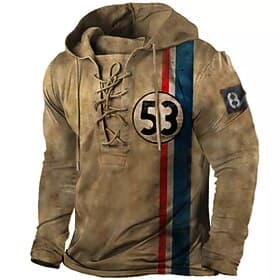 Herren Zahl Grafikdrucke Kapuzensweatshirt Kapuzenshirts Pullover Streetwear Designer Basic Lässig Große Größen Langarm Mit Kapuze Täglich Sport Outdoor Sport