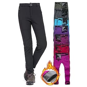 Women's Hiking Pants Trousers Fleece Lined Pants Winter Coat Softshell Pants Winter Autumn / Fall Outdoor Slim Fit Thermal Warm Fleece Lining Waterproof Windpr