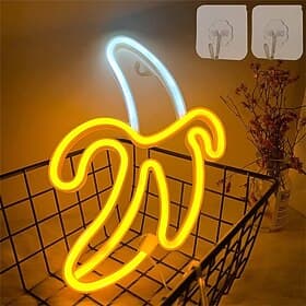 neonlicht bananenförmige neonlampe hängelampe aaa batteriekasten stromversorgung