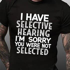 Men's Slogan T Shirt Casual Style 100% Cotton Short Sleeve Graphic Shirt Black Navy Blue Comfortable Tee Vacation Holiday Fashion Designer Clothing