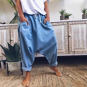 Dame Normal Jeans kinesisk Bukser Harem-bukser Mote Gatemote Savannah Joggers Full lengde Medium Midje عادي Sidelommer Posete Elastisk snordesign Komfort Mikro