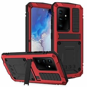 Handy Hülle Handyhüllen Für Samsung Galaxy S25 S24 S23 S22 S21 FE S21 Ultra Plus S20 A32 Ganzkörperhülle Mit Ständer Staubdicht Militärschutz Einfarbig Rüstung