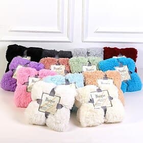 Soft Fuzzy Faux Fur Throw Blankets,Solid Reversible Lightweight Long Hair Shaggy Blanket,Fluffy Cozy Plush Comfy Microfiber Fleece Blankets Decoration for Couc