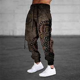Men's Sweatpants Joggers Trousers Drawstring Elastic Waist 3D Print Graphic Prints Comfort Breathable Sports Outdoor Casual Daily Cotton Blend Terry Streetwear