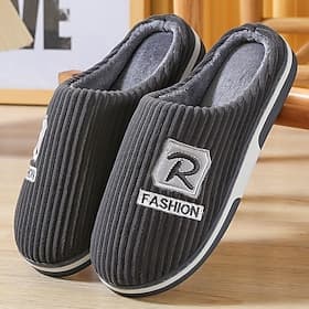 Pantuflas de interior cómodas para hombre con forro de felpa suave: cálidas zapatillas de casa sin cordones para una comodidad invernal