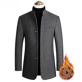 Herren Wintermantel Wollmantel Mantel Blazer Kurzermantel B¨¹ro Arbeit Herbst Winter Wolle Windundurchlässig Warm Oberbekleidung Bekleidung Basic Schick Moder