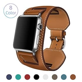 Smart klokkebånd Kompatibel med Apple iWatch 49 mm 45 mm 44 mm 42 mm 41 mm 40 mm 38 mm Sreies Ultra SE 8 7 6 5 4 3 2 1 til Smartklokke Stropp Armbånd Ekte lær