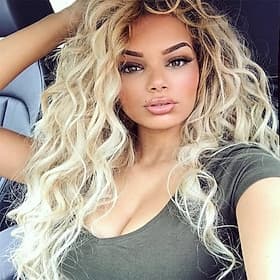 perruque longue bouclée ondulée ombre platine blonde perruques pour femmes cheveux lâches sans colle perruques synthétiques résistantes à la chaleur pour une u