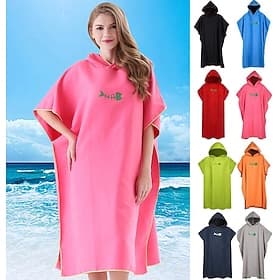 omkleedjas poncho handdoek met capuchon sneldrogende lichtgewicht omkleedhanddoek extra lang van microvezel surfponcho universele maat voor mannen vrouwen volw