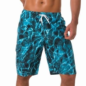 Men's Swim Trunks Swim Shorts Board Shorts Summer Shorts Bermuda shorts Drawstring with Mesh lining Elastic Waist 3D Print Ocean Quick Dry Breathable Knee Leng