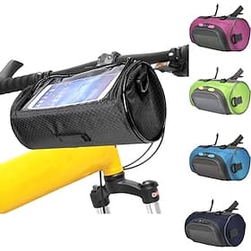 PROMEND Fahrradlenkertasche Umhängetasche Fahrradkorb 6 Zoll Touchscreen Tragbar Regenfest Radsport für Radsport Blau Schwarz Rosa Camping / Wandern Radfahren