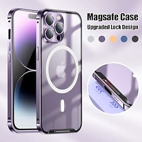 téléphone Coque Pour iPhone 16 15 14 Pro Max Plus 13 12 11 Pro Max Avec Magsafe avec Protecteur d'écran Magnétique Mat Givré Couleur Unie Métal faux cuir