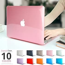 crystal laptop-deksel for apple macbook air pro retina 11 12 13 15 16 tommer ensfarget plast hardt gjennomsiktig laptopdeksel beskyttelsesdeksel