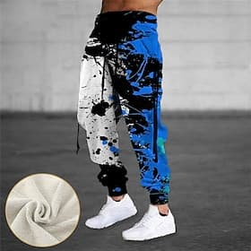 Men's Sweatpants Joggers Trousers Drawstring Side Pockets Elastic Waist Color Block Graphic Prints Comfort Breathable Sports Outdoor Casual Daily Cotton Blend