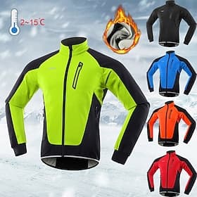 Arsuxeo Herren Fahrradjacke Radjacke Windschutz Fleecejacke warm halten Windundurchlässig Fleece-Futter Atmungsaktiv Fahhrad Jacke MTB Mountain Rennrad Radfahr