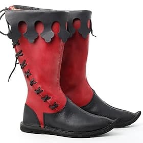 Medieval Renaissance Shoes Knee High Boots Flat Jazz Boots Pirate Viking Crusader Fancy Dress Men's Unisex Celtic Pirate Masquerade Party / Evening Adults' Sho
