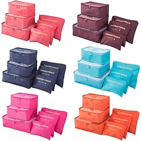 Compression Travel Packing Cubes Set for Luggage Storage and Backpack Organizer Space Savers, 6PCS Travel Storage Bags for Clothes, Suitcase Organizer Pouches,