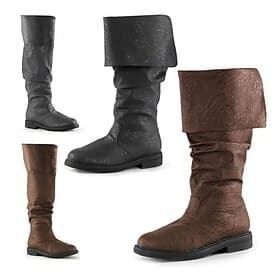 Medieval Renaissance Shoes Knee High Boots Flat Jazz Boots Pirate Viking Crusader Fancy Dress Men's Unisex Celtic Pirate Halloween Masquerade Performance Party