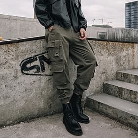 Homme Pantalon Cargo Pantalon cargo Pantalon Jogger Pantalon Cordon Taille elastique Multi poche Plein Confort Vestimentaire Cheville Extérieur Casual du quoti