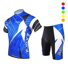 Homme Maillot et Cuissard Velo Cyclisme Manche Courte VTT Vélo tout terrain Cyclisme sur route Été Gris foncé Jaune Rouge Patchwork À Motifs Drôle Vélo Coussin